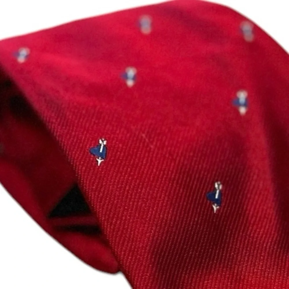 Vintage BROOKS Basics Men’s Silk Tie Red Blue Hearts and Arrow Necktie